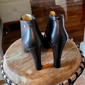 Chanel Lambskin Peep- toe Booties